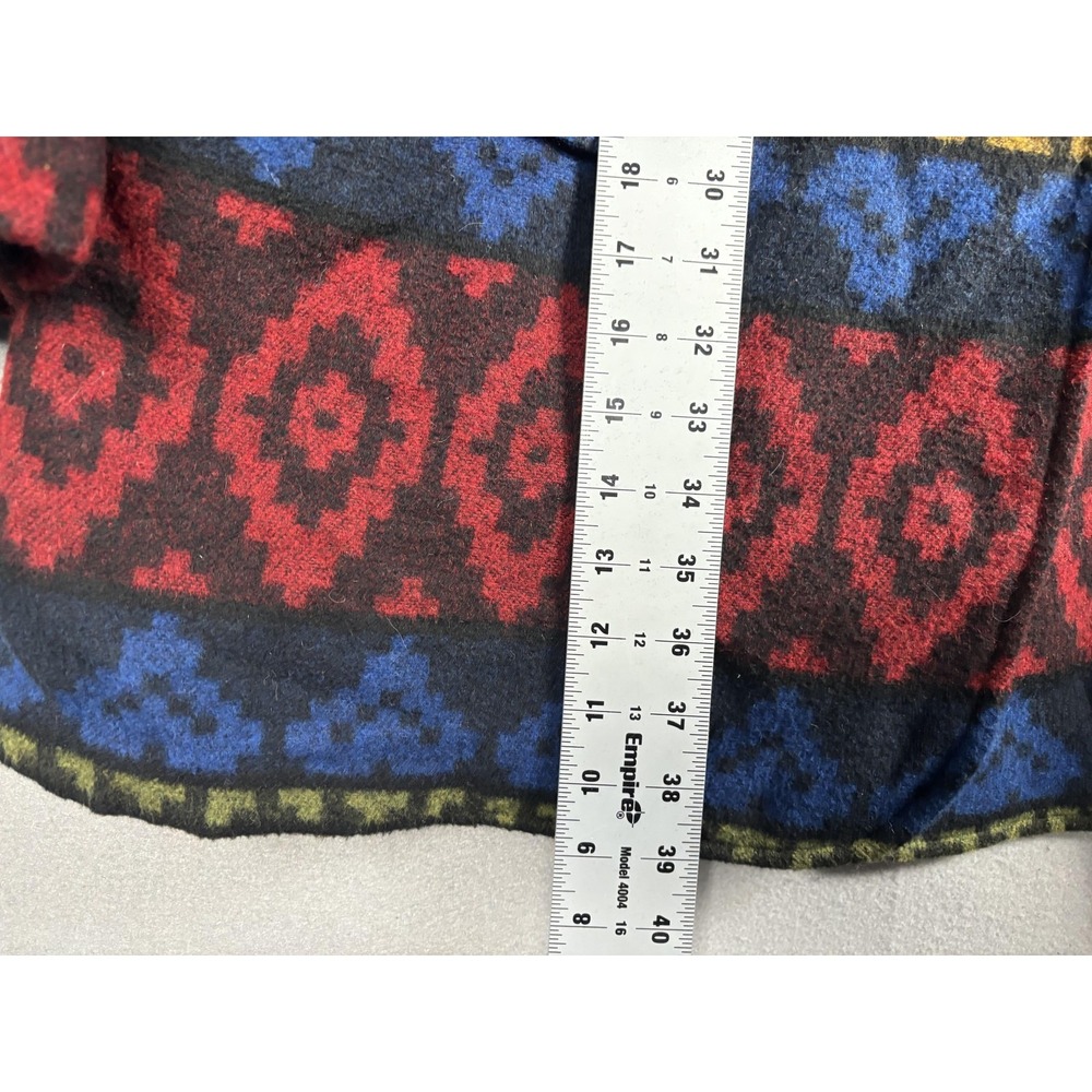 Vintage Chaus Cardigan Coat Womens 3X Wool Blend Wrap Belted Aztec Geometric 90s - Picture 7 of 15